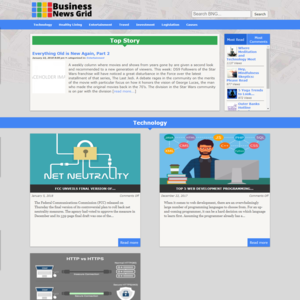 Screenshot of Business News Grid website