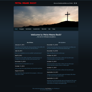 Screenshot of Petra Means Rock!! website